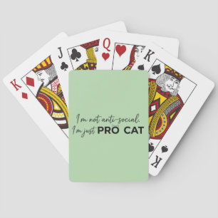 Funny Pro Cat Anti-Social Introvert Playing Cards