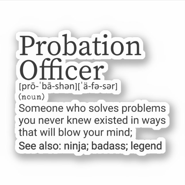 Funny Probation Officer Definition (Front)