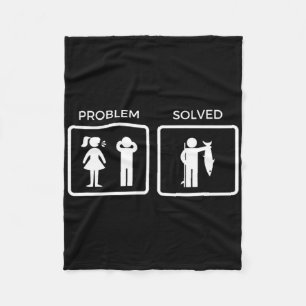 Funny Problem Solved Fishing Fleece Blanket
