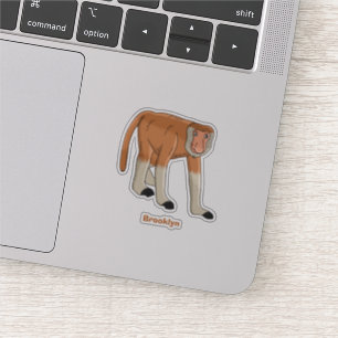 Funny proboscis monkey cartoon illustration