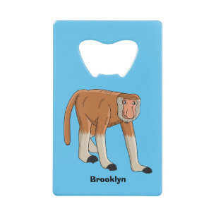 Funny proboscis monkey cartoon illustration