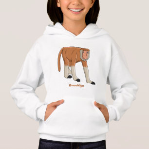 Funny proboscis monkey cartoon illustration