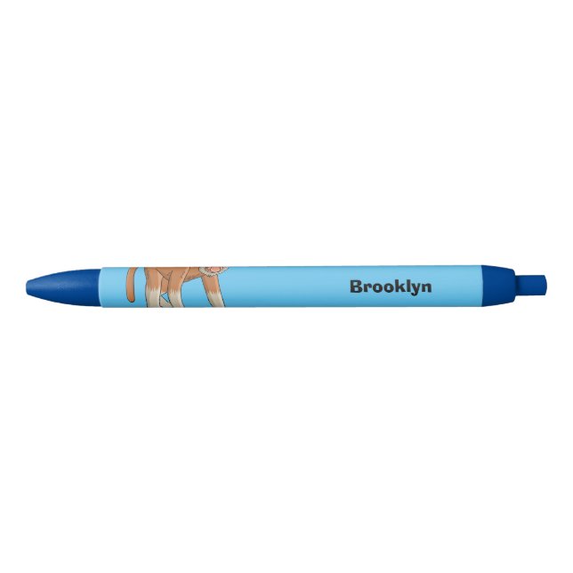 Funny proboscis monkey cartoon illustration black ink pen (Front)
