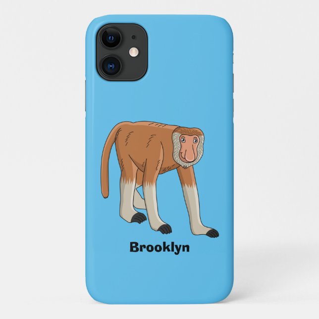 Funny proboscis monkey cartoon illustration Case-Mate iPhone case (Back)