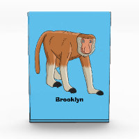 Funny proboscis monkey cartoon illustration