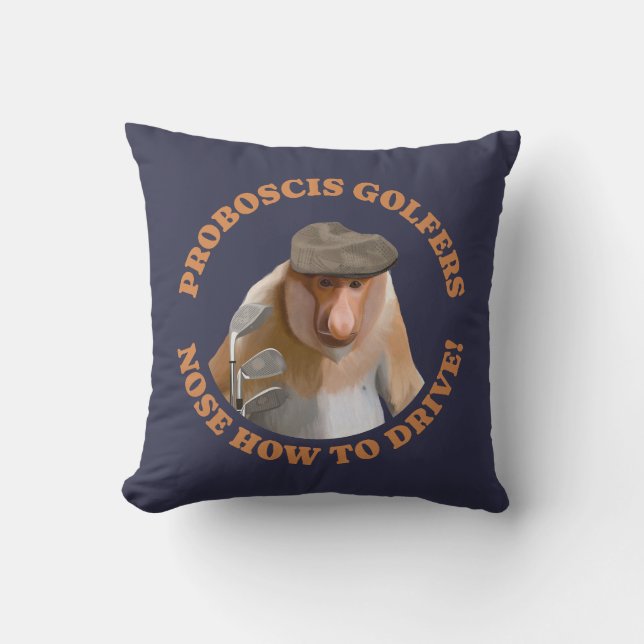 Funny Proboscis Monkey Golf Lovers  Cushion (Front)