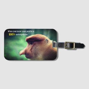 Funny proboscis monkey luggage tag