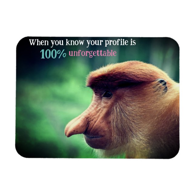 Funny proboscis monkey magnet (Horizontal)