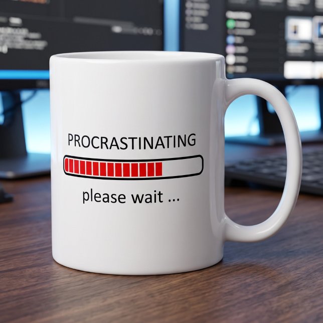 Funny Procrastinating Loading Bar - Sarcastic Coffee Mug (Creator Uploaded)