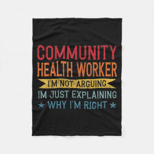 Funny Profession Quote Community Health Worker  Fleece Blanket