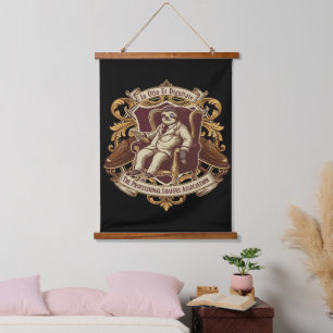 Funny Professional Loafer Sloth In Otio Et Digni Hanging Tapestry
