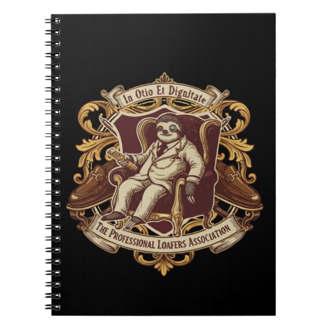 Funny Professional Loafer Sloth | In Otio Et Digni Notebook (Front)