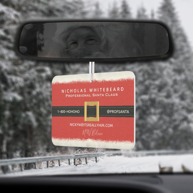 Funny Professional Santa Claus Pine Air Freshener (For the Professional Santa to hang in his car. Just add your details)