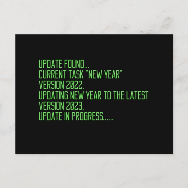 funny programing 2023 new year saying holiday postcard (Front)