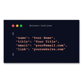 Funny programmer business card| developer magnetic business card