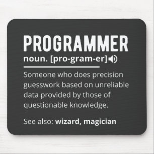 Funny Programmer Code Developer Meaning Definition Mouse Pad