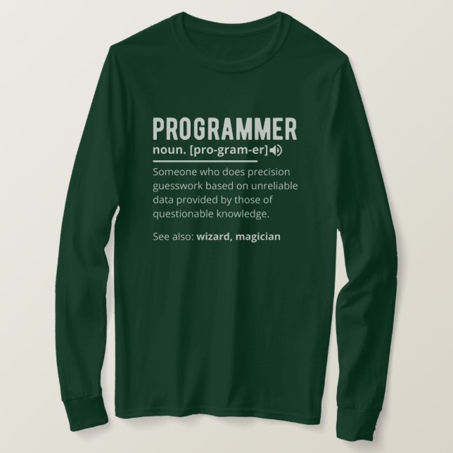 Funny Programmer Code Developer Meaning Definition T-Shirt (Design Front)