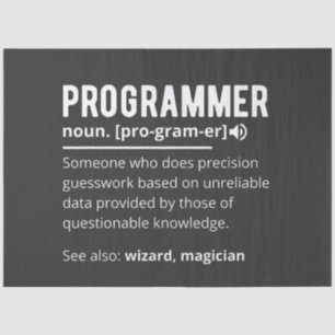 Funny Programmer Code Developer Meaning Definition Tissue Paper