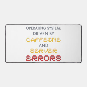 Funny Programmer Coffee and Server Errors Desk Mat