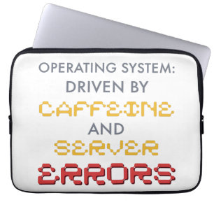 Funny Programmer Coffee and Server Errors Laptop Sleeve