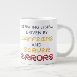 Funny Programmer Coffee and Server Errors Large Coffee Mug