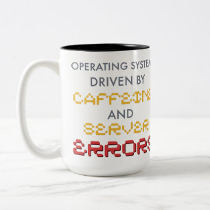 Funny Programmer Coffee and Server Errors Two-Tone Coffee Mug