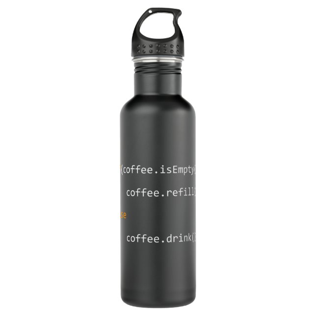 Funny Programmer Coffee Gift For Coders Pullover H 710 Ml Water Bottle (Front)