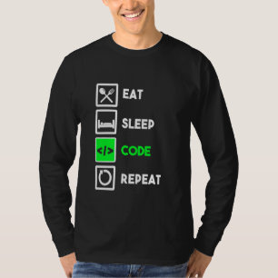 Funny Programmer Eat Sleep Code Repeat T-Shirt