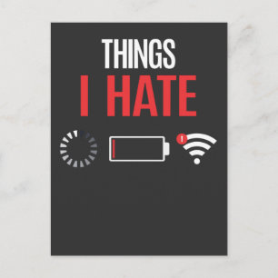 Funny Programmer Gamer No Wifi Connection Battery Postcard