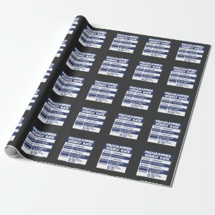 Funny Programmer Hourly Rate Computer IT Coder Wrapping Paper