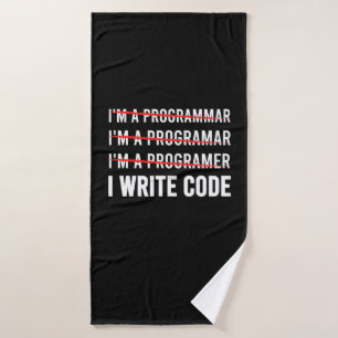 Funny Programmer I Wite Code Bath Towel