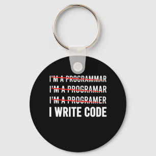Funny Programmer I Wite Code Key Ring