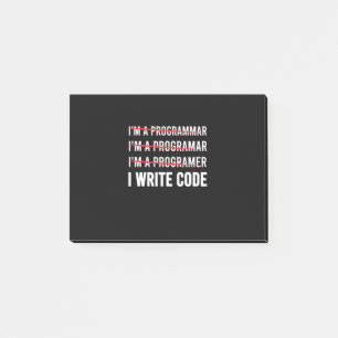 Funny Programmer I Wite Code Post-it Notes