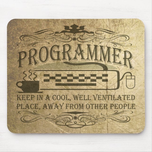 Funny Programmer Mouse Pad (Front)
