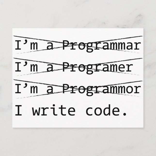 Funny Programmer Postcard (Front)