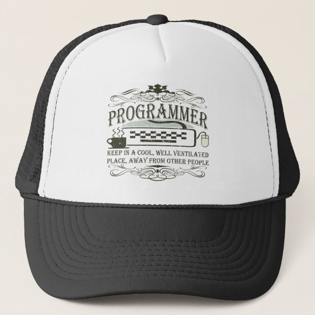 Funny Programmer Trucker Hat (Front)