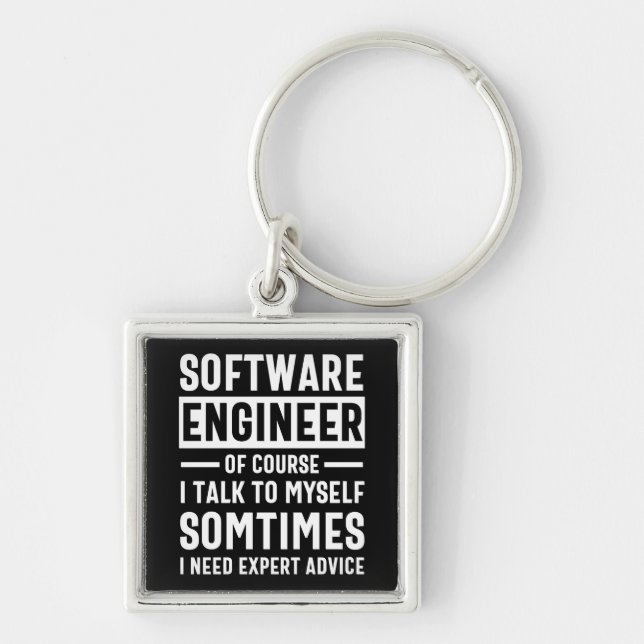 Funny Programming Software Engineer Gift Key Ring (Front)