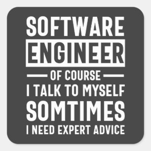 Funny Programming Software Engineer Gift Square Sticker