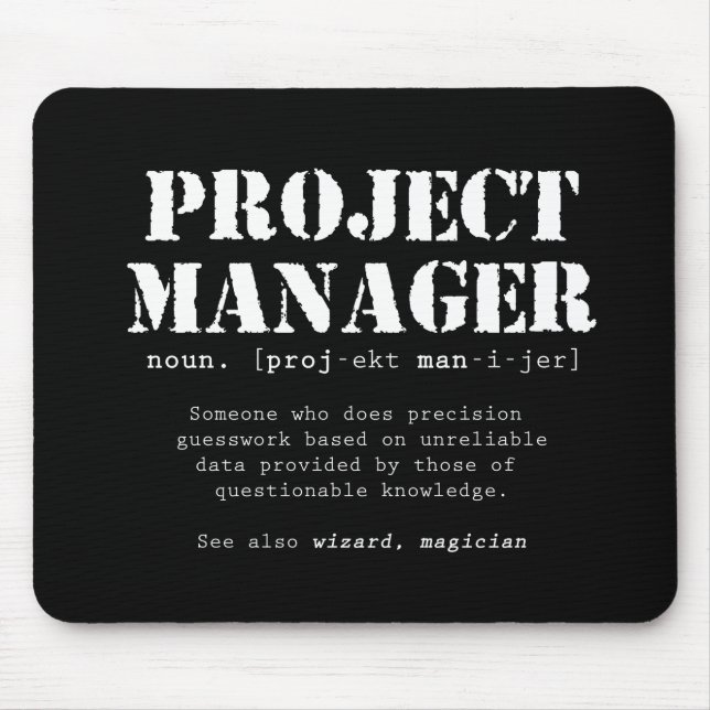 Funny Project Manager Dictionary Definition Mouse Pad (Front)
