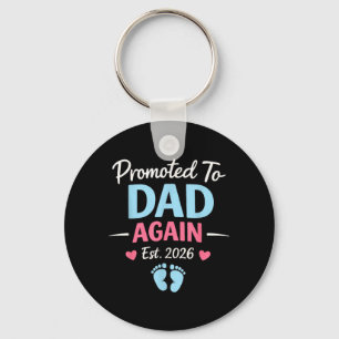 Funny Promoted to Dad 2026 New Baby Announcement Key Ring