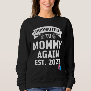 Funny Promoted To Mom Again 2023 Gender Reveal Pin Sweatshirt