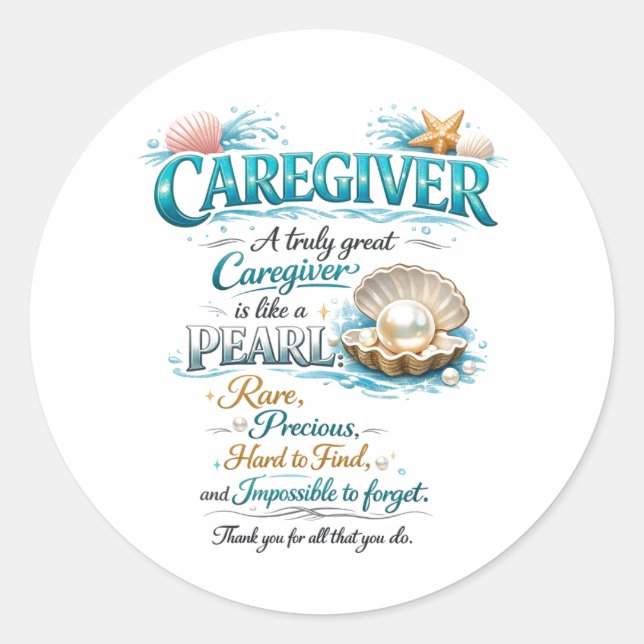 Funny Property Caregiver | Happy Caregiver Day Classic Round Sticker (Front)
