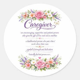 Funny Property Caregiver | Happy Caregiver Day Classic Round Sticker