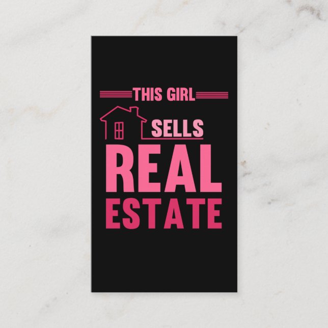 Funny Property Investor Girl Real Estate Agent Business Card (Front)