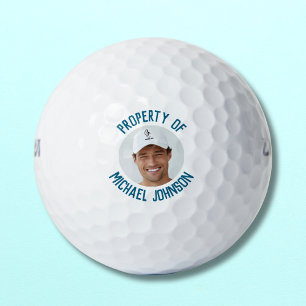 Funny Property of {Name} Photo Simple Personalised Golf Balls