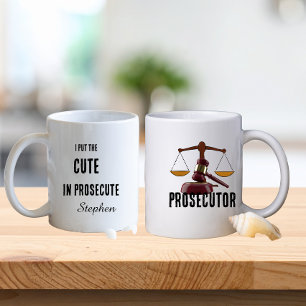 Funny prosecutor lawyer typography coffee mug
