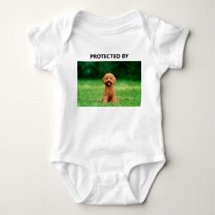 Funny Protected By Pet Photo Baby Bodysuit