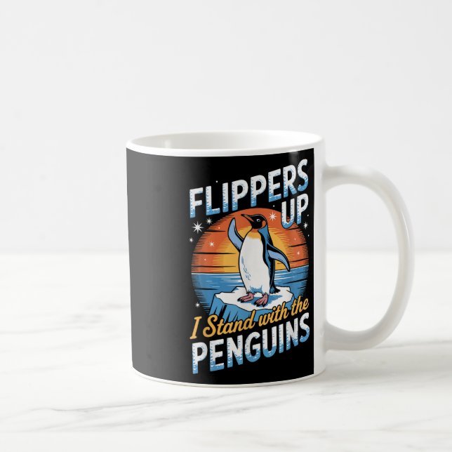 Funny Protest Tariff Penguins Protest Against Tari Coffee Mug (Right)