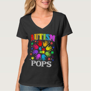 Funny Proud Autism Pops Autism Awareness Family Ma T-Shirt