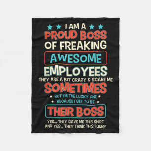 Funny Proud Boss Employee Appreciation Office Men Fleece Blanket